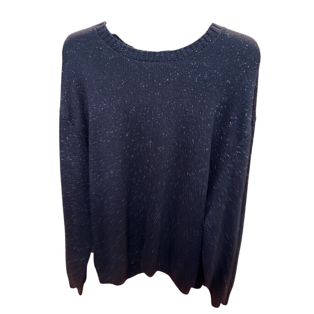Crown & Ivy Womens 3XL Navy Blue Speckled Knit Pullover Sweater